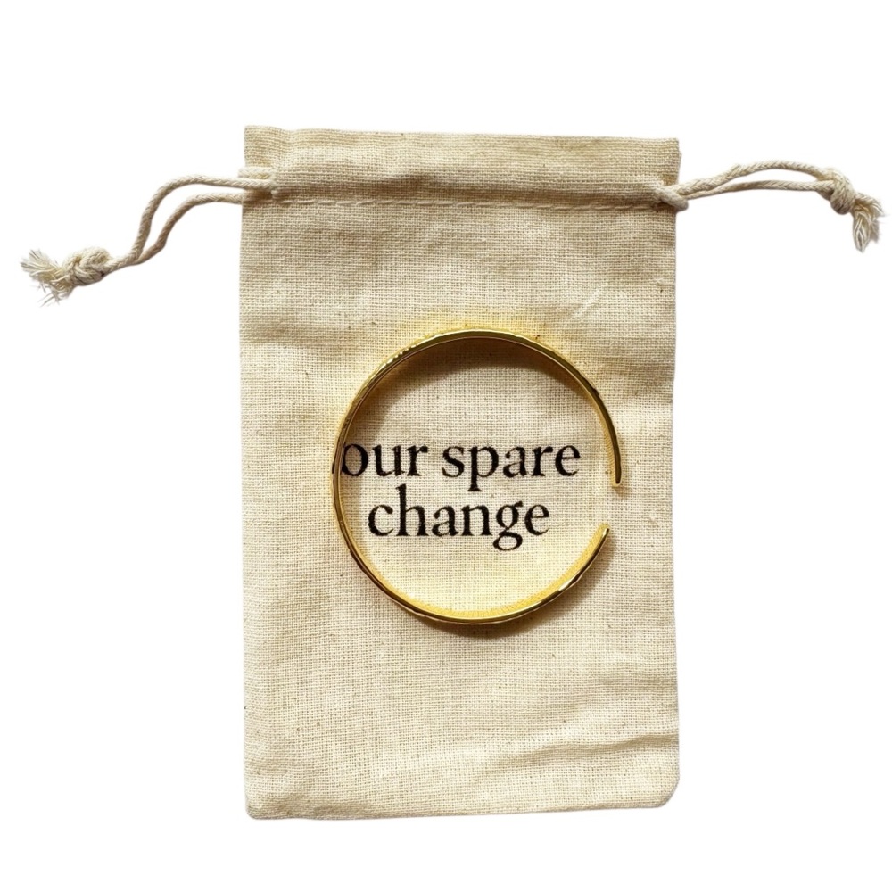 Our Spare Change Gold Floral Cuff | NWT - Picture 3 of 8